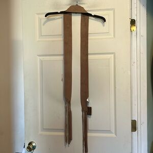 Francesca’s Collection Faux Suede Scarf OS Tan